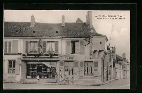 AK Authon-du-Perche, Grande Rue et Rue de Chartres