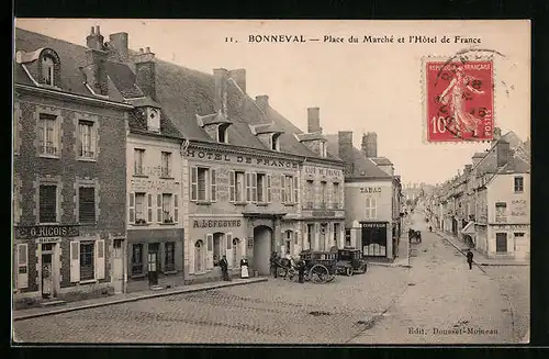 AK Bonneval, Place du Marché et l`Hôtel de France