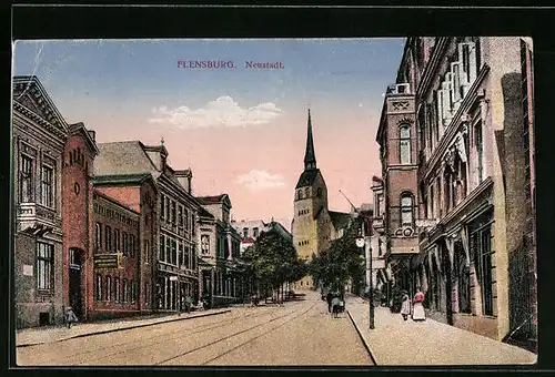 AK Flensburg, Strasse Neustadt