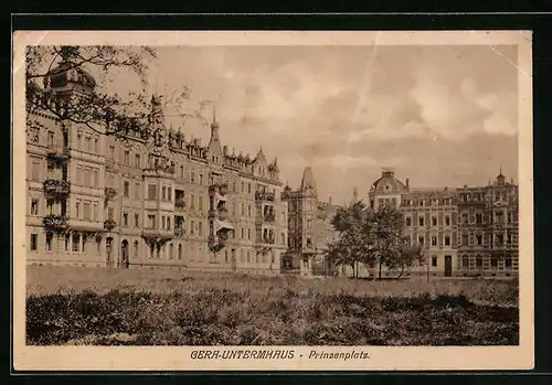 AK Gera-Untermhaus, Prinzenplatz mit Grünfläche