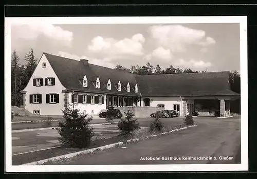 AK Reinhardshain b. Giessen, Autobahn-Raststätte von Georg Schmiedel