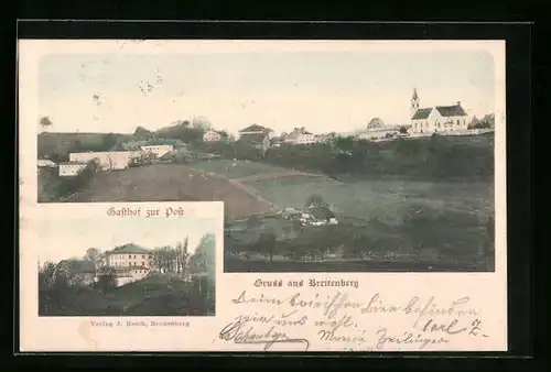 AK Breitenberg, Gasthof Zur Post und Teilansicht