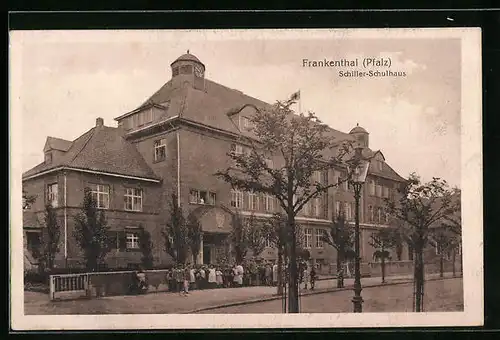 AK Frankenthal, Strassenpartie vor dem Schiller-Schulhaus