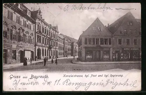 AK Bayreuth, Kgl. Post und Regierung in der Kanzleistrasse