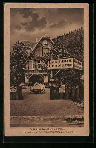 AK Treseburg /Bodetal, Gasthaus zur Erholung von Ernst Eitze