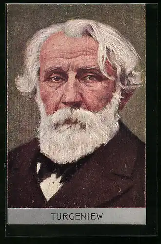 AK Turgeniew, Portrait mit weissen Haaren