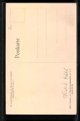 AK Friedrich Hebbel, Portrait mit Vollbart