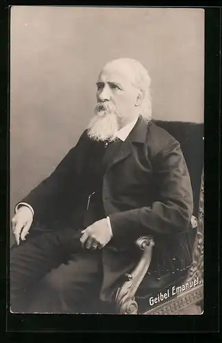 AK Emanuel Geibel, Portrait im Sessel
