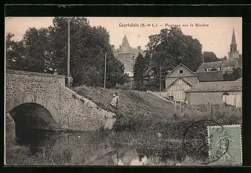 AK Courtalain, Paysage sur la Rivière