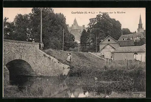 AK Courtalain, Paysage sur la Rivière