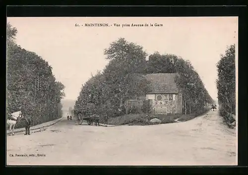 AK Maintenon, Vue prise Avenue de la Gare