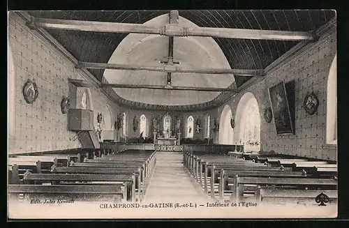 AK Champrond-en-Gatine, Interieur de l`Eglise