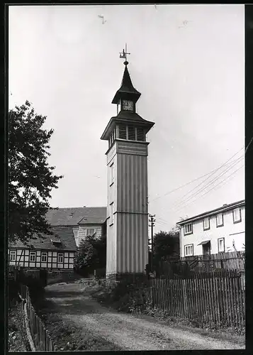 Fotografie Hoffmann, Bad Salzungen, Ansicht Hinterrod / Thüringen, Steigerturm & Fachwerkhaus