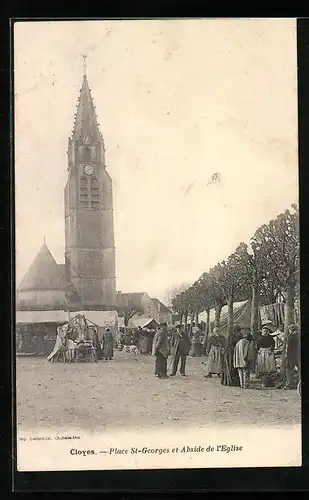 AK Cloyes, Place St-Georges et Abside de l`Eglise