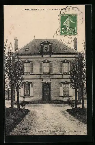 AK Aunainville, Mairie et Ecole