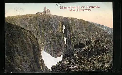 AK Schneegruben-Baude, Ortsansicht aus der Ferne