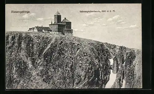 AK Schneegruben-Baude, Ortsansicht aus der Ferne