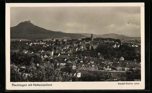 AK Hechingen, Teilansicht mit Hohenzollern