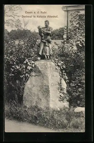 AK Essen /Ruhr, Denkmal in Kolonie Altenhof