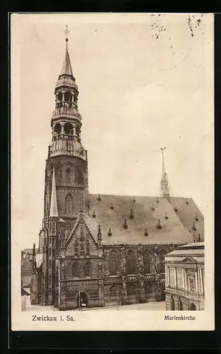 AK Zwickau, Blick auf Marienkirche
