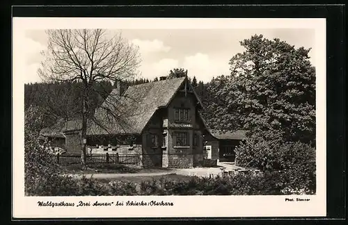 AK Schierke, Waldgasthaus Drei Annen