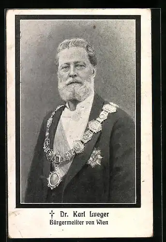 AK Wiener Bürgermeister Carl Lueger im Portrait