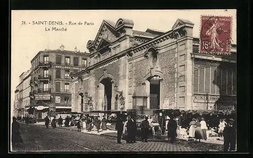 AK Saint-Denis, Rue de Paris, Le Marché