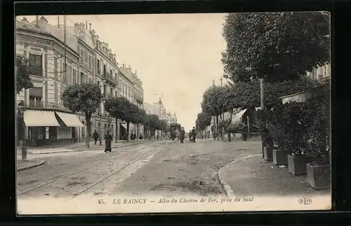 AK Le Raincy, Allée du Chemin de Fer, prise du baut