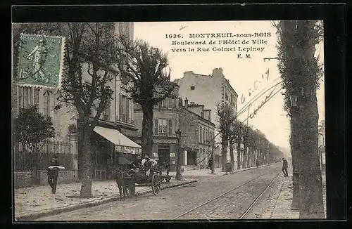 AK Montreuil-sous-Bois, Boulevard de l`Hôtel de Ville vers la Rue Colmet Lepinay