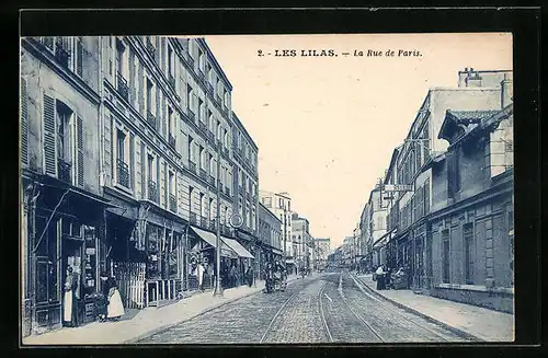 AK Les Lilas, La Rue de Paris