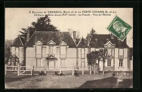 AK La Ferté-Vidame, Château du Bois-Josse, La Facade, Vue de l`Entrée