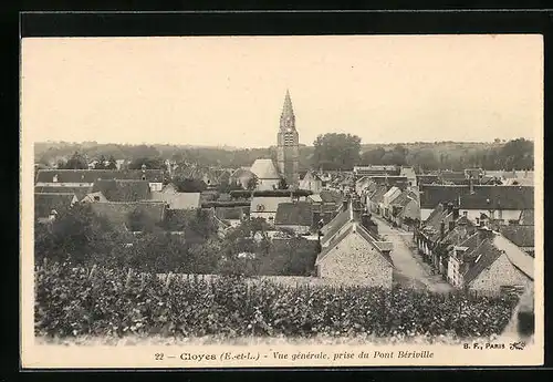 AK Cloyes, Vue générale, prise du Pont Bériville