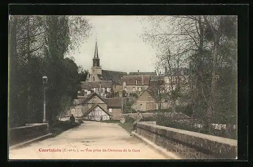 AK Courtalain, Vue prise de l`Avenue de la Gare