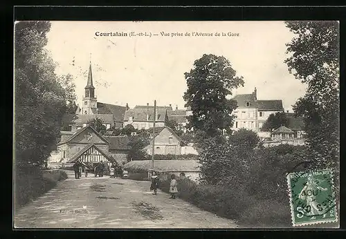 AK Courtalain, Vue prise de l`Avenue de la Gare