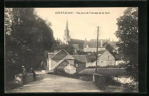 AK Courtalain, Vue prise de l`Avenue de la Gare