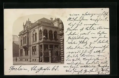 Foto-AK Pforzheim, Prächtiges Gebäude, Bleichstrasse 62