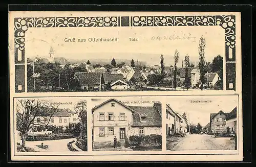 AK Ottenhausen, Handlung von M. Übelhör, Strassenpartie, Schloss