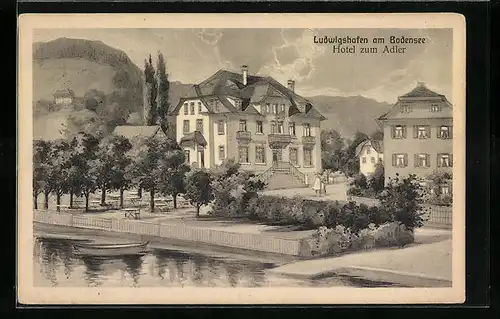 Künstler-AK Ludwigshafen am Bodensee, Hotel zum Adler