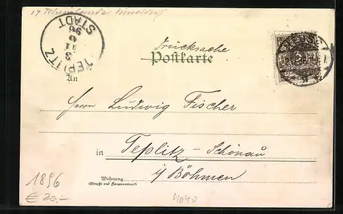 Lithographie Neuss a. Rh., Hafen, Oberthor, Münster, Gymnasium und Rathaus