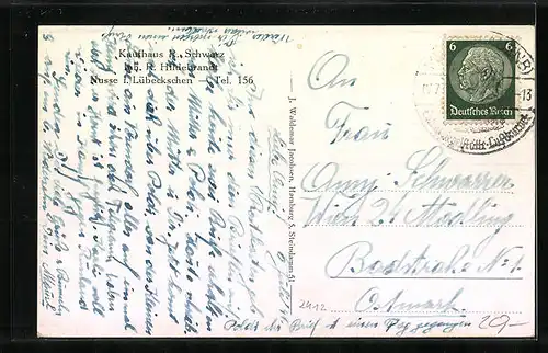 AK Nusse i. Lübeckschen, Kaufhaus R. Schwarz