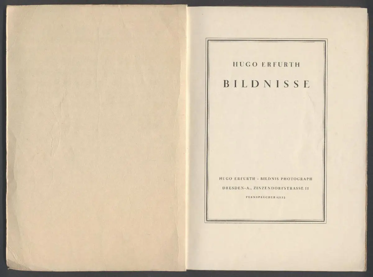 Fotokatalog Hugo Erfurth, Bildnisse 14 Portraits im Kupfertiefdruck, Nina Kadinsky, Hans Thoma, Otto Dix u.a. 14