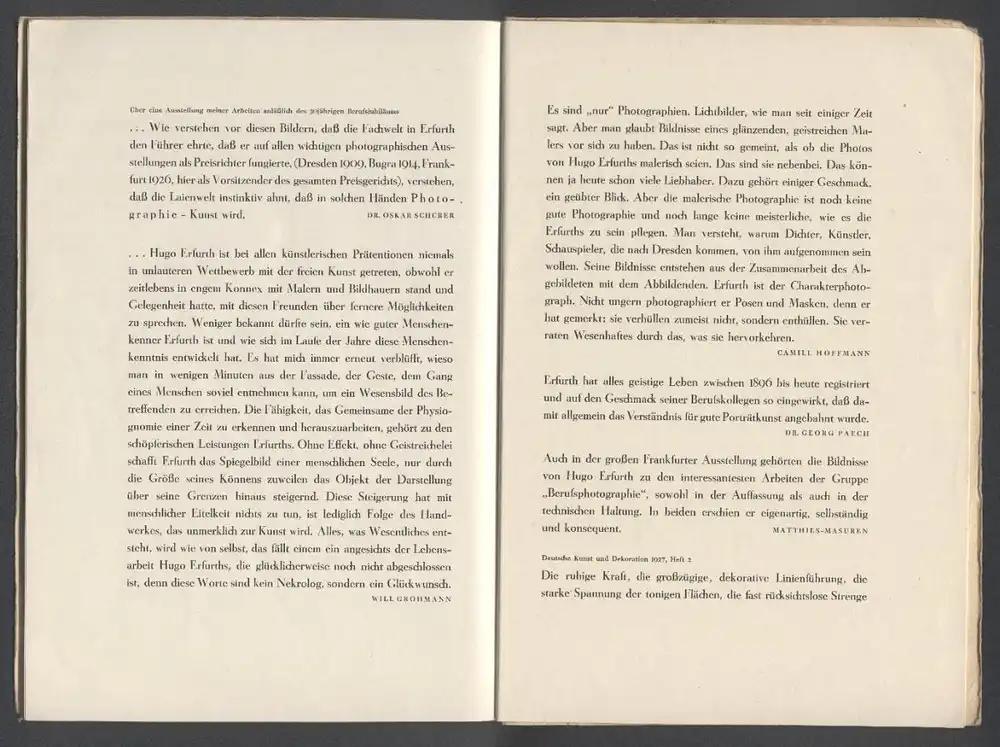 Fotokatalog Hugo Erfurth, Bildnisse 14 Portraits im Kupfertiefdruck, Nina Kadinsky, Hans Thoma, Otto Dix u.a. 17