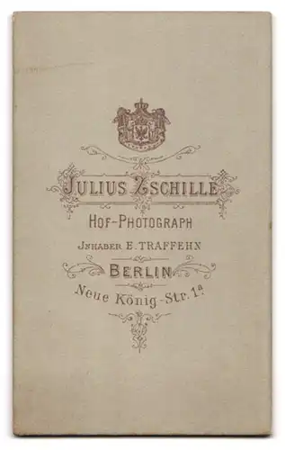 Fotografie Julius Zschille, Berlin, Neue König-Strasse 1a, Bürgerlicher mit zurückgekämmten Haaren und Schnauzbart