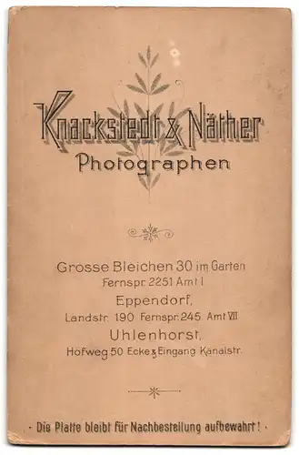 Fotografie Knackstedt & Näther, Hamburg, Grosse Bleichen 30, Mädchen und Junge in festlicher Kleidung