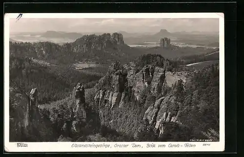 Foto-AK Walter Hahn, Dresden, Nr. 8510: Grosser Dom vom Carola-Felsen aus
