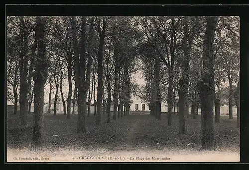 AK Crécy-Couvé, La Place des Marronniers