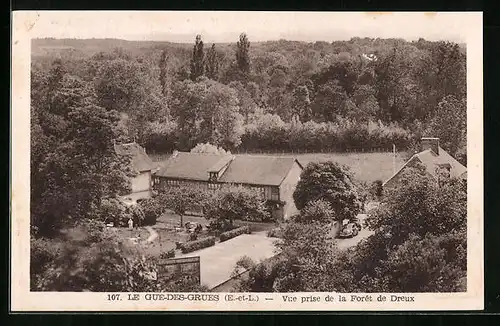 AK Le Gue-des-Grues, Vue prise de la Forêt de Dreux