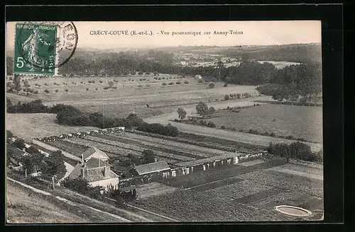 AK Crécy-Couvé, Vue panoramique sur Aunay-Tréon