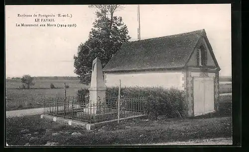 AK Le Favril, Le Monument aux Morts