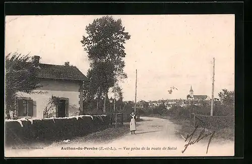 AK Authon-du-Perche, Vue prise de la route de Soizé